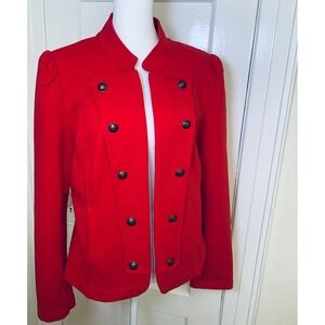 Tommy Hilfiger Band Military Jacket Chili Red Double Breasted Structured  / SZ L